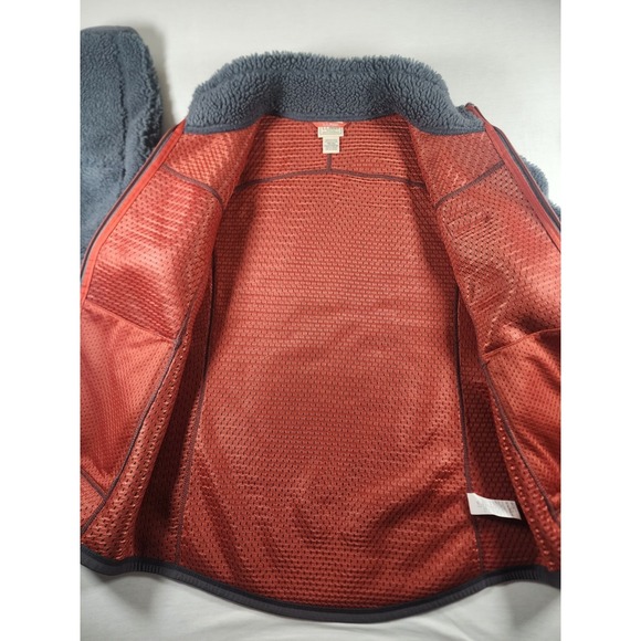 L.L. Bean Womens Medium Regular Mountain Deep Pile Fleece Sherpa Jacket Gray Zip - Picture 11 of 13